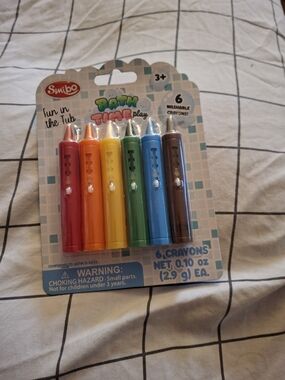Smibo Bath Time Washable Crayons - Red, Orange, Yellow, Green, Blue, Brown